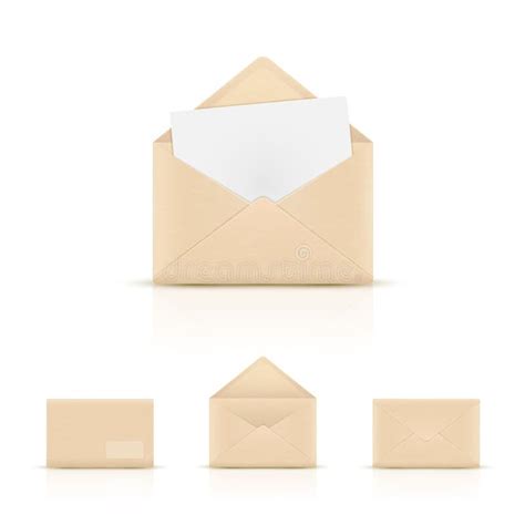 Brown Envelopes Document Isolated On White Background Stock ...