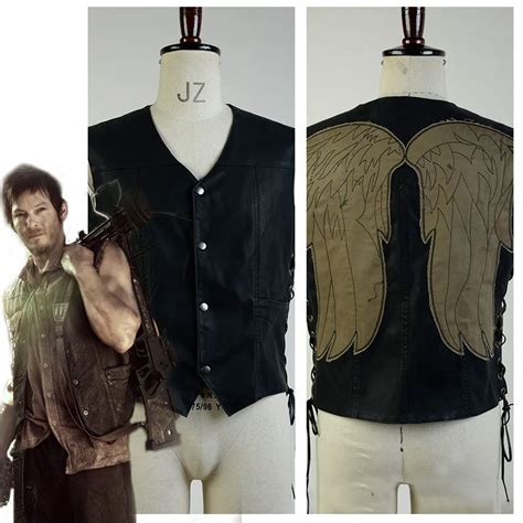 The Walking Dead Costume Daryl Dixon Vest Angel Wings Jacket Motorcycle