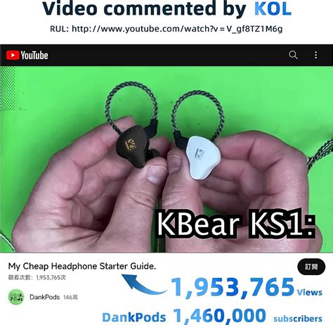 YINYOO KBEAR KS1 Bass Earbuds Wired Earbuds In Ear Monitor Clear