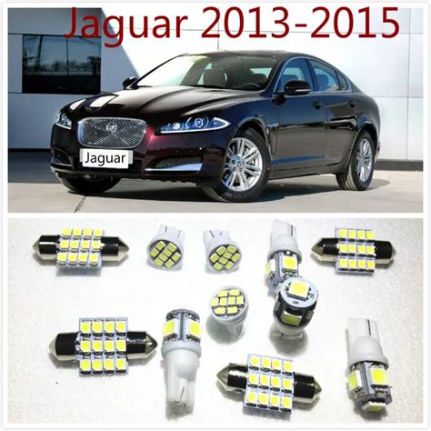 11 set White LED Lights Interior Package Map Dome For Jaguar XF 2013 ...