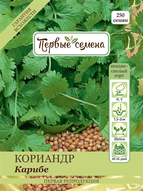 Купить семена Кориандр овощной Карибе в магазине Первые Семена по цене ...