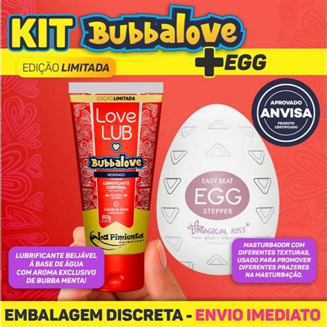LUBRIFICANTE PARA SEXO ANAL ORAL VAGINAL LOVE LUB EGG MASTURBADOR BUBBALOVE DELICIOSO