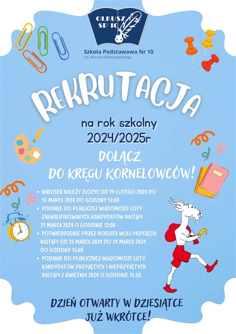 Rekrutacja uczniów do klasy pierwszej w Szkole Podstawowej Nr 10 im