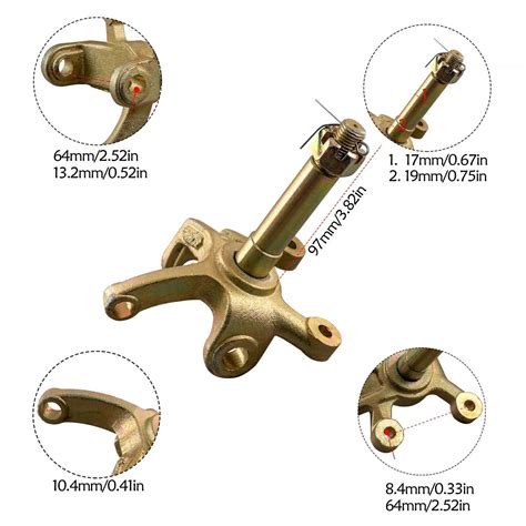 Пара ATV Go Kart передний рулевой мост кулак шпиндель для колеса ...