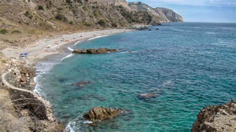 Playa De Las Alberquillas Rio De La Miel Malaga Spain Detailed