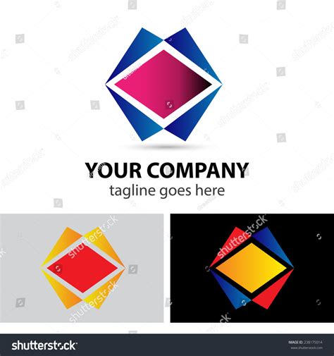 Rhombus Impossible Figure Vector Logo Template Stock Vector Royalty