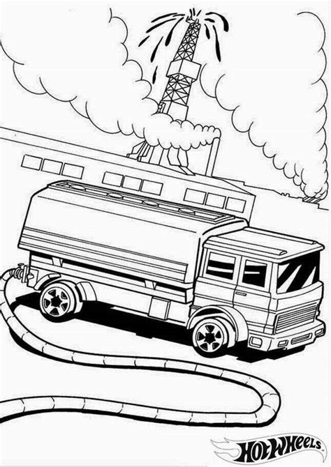 Coloriage Hot Wheels Camion de pompiers dessin gratuit à imprimer