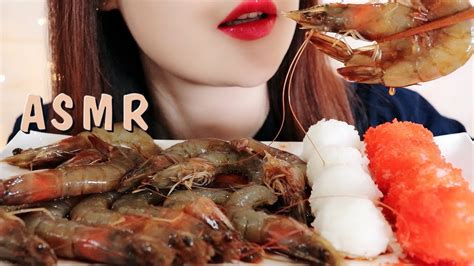 Soy Sauce Raw Shrimp Asmr No Talking Eating Sounds Mukbang