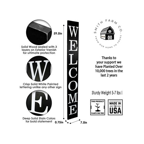 Buy Tall Outdoor Welcome Sign For Front Door Vertical Welcome Sign For