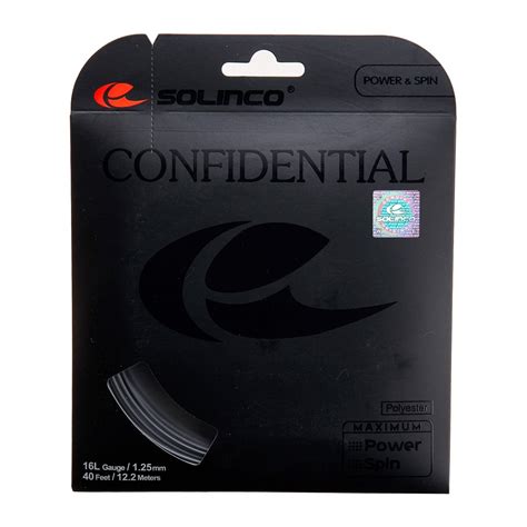 Solinco Confidential 1.25 - Potência e Spin - Empório do Tenista