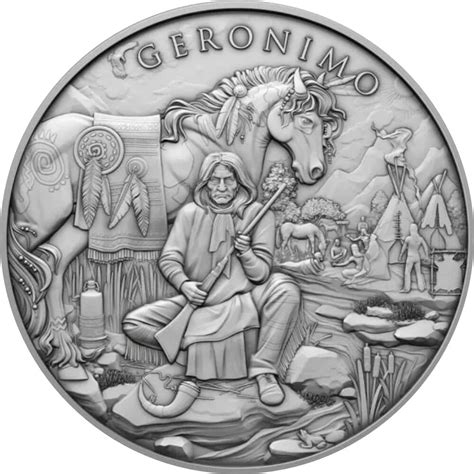 Round Legendary Warriors Geronimo Oz Silber