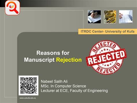 Reasons For Manuscript Rejection Ppt