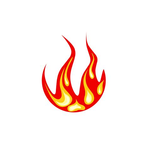 Vector image of red fire. Illustration of a blazing fire on a white ...