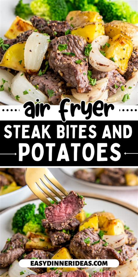 Juicy Air Fryer Steak Bites with Potatoes | Easy Dinner Ideas