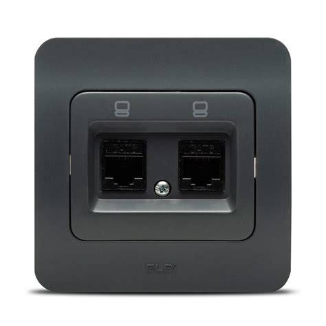 Двойна розетка UTP RJ45 Elbi Jazz Cat6 Recessed Anthracite ST - eMAG.bg