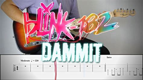 Blink 182 Dammit Guitar Cover Tutorial Free Tab Youtube