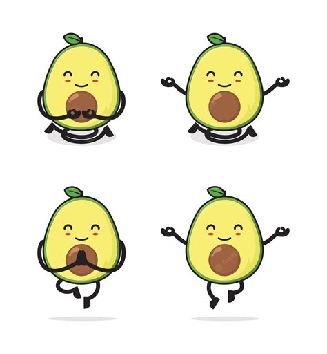 Personaje De Dibujos Animados De Aguacate Vector Premium