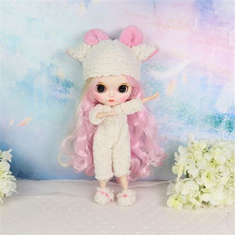 Blythe Doll Nude Pink Mix Hair Hand Painted Makeup Face Factory