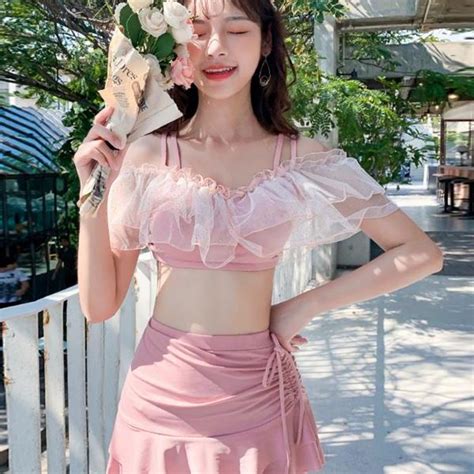 Swimsuit Split Skirt Two Piece Vacation Spring Swimwear Bikini On Luulla