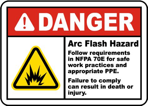 Danger Arc Flash Hazard Label Get Off Now