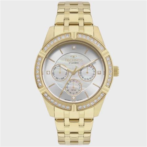 Rel Gio Technos Feminino St Moritz Dourado P Bs K Submarino