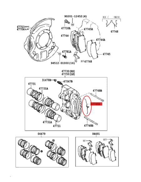 CLIP PASADOR PINZA FRENO DELANTERA J8 9 ORIGINAL TOYOTA LAND CRUISER