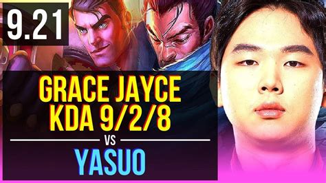 Grace Jayce Vs Yasuo Mid Early Solo Kills Kda Korea