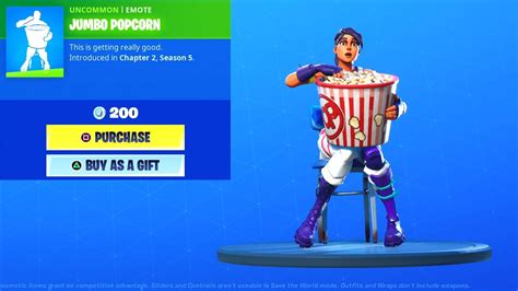 New Jumbo Popcorn Emote Fortnite Item Shop Youtube