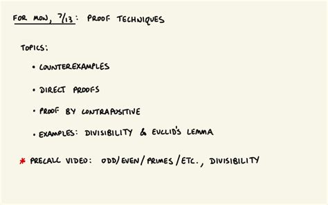 Mathematical Proof Techniques