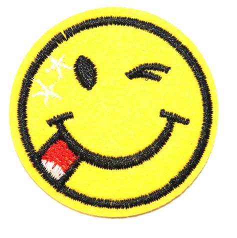 ÉCUSSON PATCH THERMOCOLLANT Smile Emoticone Langue Fun Custom Émoji