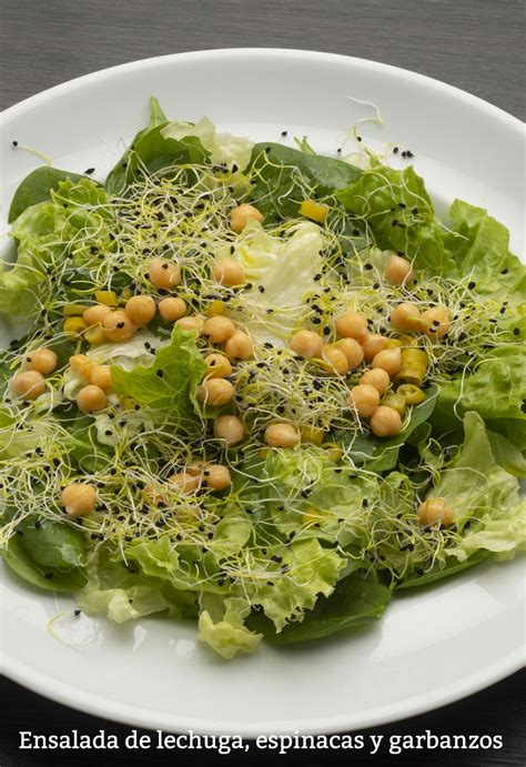 Ensalada De Lechuga Espinacas Y Garbanzos De Karlos Argui Ano