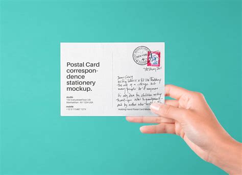 Free Holding Hand Postal Card Mockup Psd Good Mockups