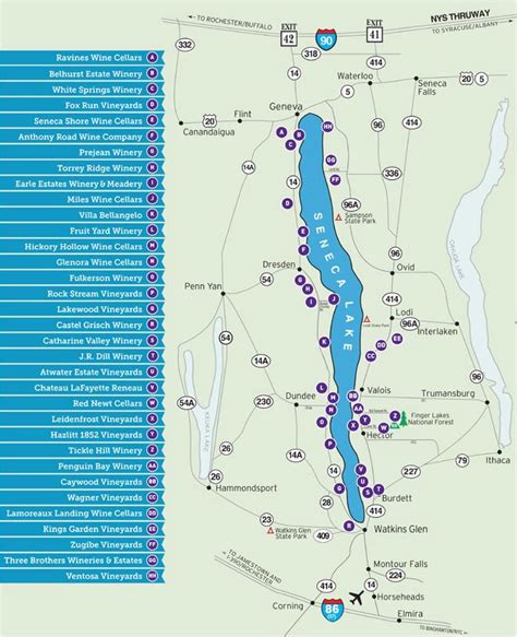 Cayuga Lake Wine Trail Map - Maps For You