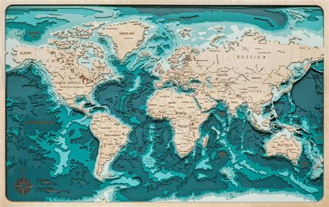 Деревянная рельефная карта мира (ENG) 60x40 WOODENMAP ART 2113 - купить ...