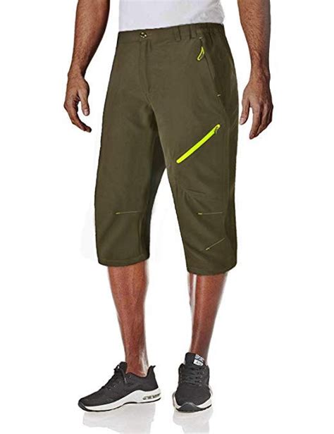 Magcomsen Mens Outdoor Capri Pants Quick Dry Hiking 3 4 Below Knee