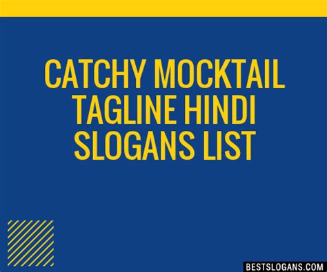 100 Catchy Mocktail Hindi Slogans 2024 Generator Phrases Taglines