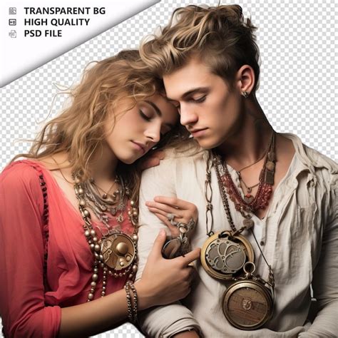 Romântico jovem casal gay dia dos namorados jóias boh transparente fundo psd isolado PSD