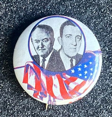 1968 Hubert Humphrey Edmund Muskie Jugate Presidential Campaign Pinback