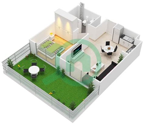 Floor Plans For Type Unit 1A 1B 1 5 9 10 18 1 Bedroom Apartments In