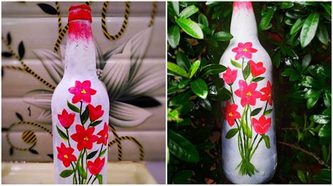 Simple Diy Flower Bottle Artഫ്ലവര്‍ ബോട്ടില്‍ ആര്‍ട്ട്‌ Youtube