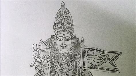 Sri Marudhamalai Murugan Pencil Sketch Lord Murugan Drawing YouTube