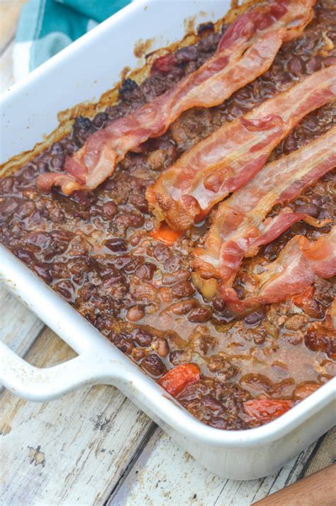 Ground Beef And Baked Bean Casserole Aka Cookout Casserole Sons