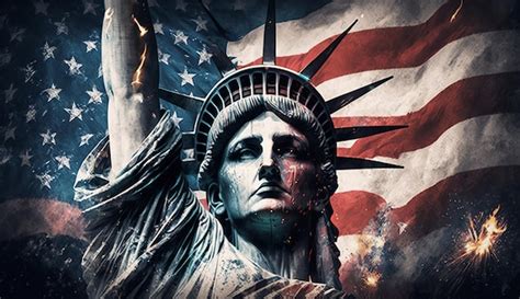 Premium AI Image USA 4th Of July Illustration Of Statue Of Liberty