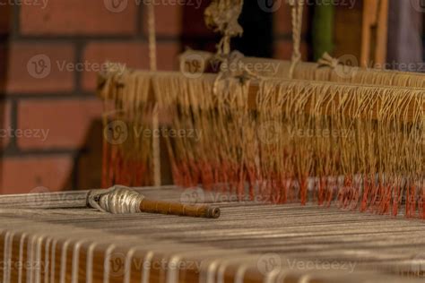 Old Loom Antique Weaving Sewing Machine Detail 17428199 Stock Photo At