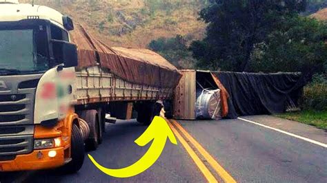 Bad Semi Truck Driver Stop Fails Bad Truck Driver Skills Trucking Youtube