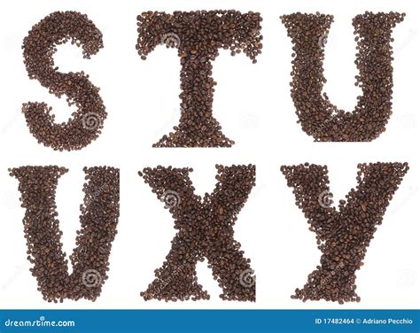 Letter Of Alphabet Made Of Coffee Beans Stock Photo Image Of Sign