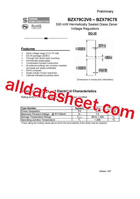 BZX79C3V6 Datasheet PDF Taiwan Semiconductor Company Ltd