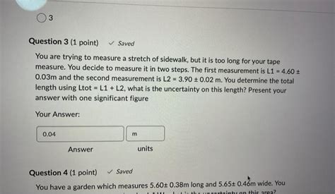 Solved You Are Trying To Measure A Stretch Of Sidewalk But Chegg