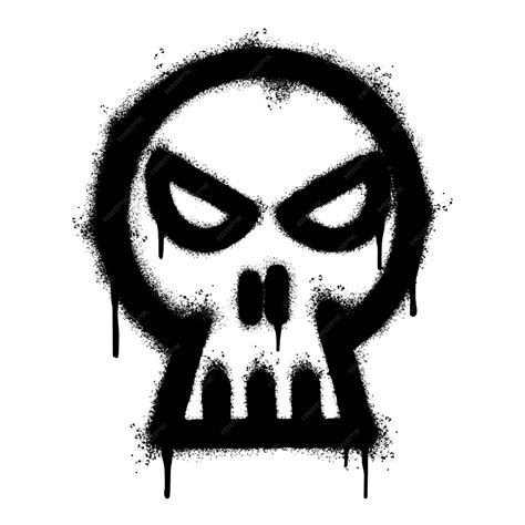 Premium Vector Spray Painted Graffiti Skull Icon Isolated On White