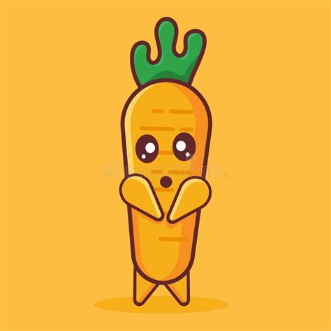 Cute Carrot Mascot Feeling Happy Isolated Vector Illustration Stock Vector Illustration Of